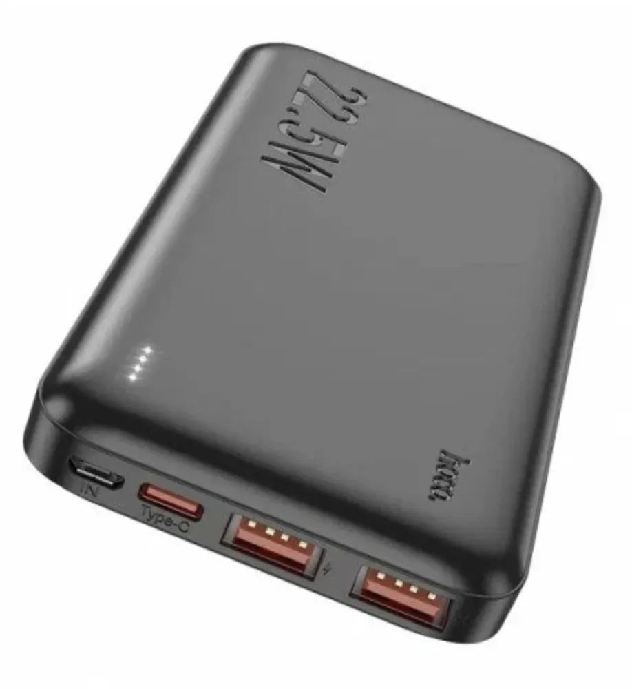 фото Универсальный внешний аккумулятор Hoco J101 Astute 10000mAh 22.5W USBx2/ Micro USB/ Type-C пластик (черный)