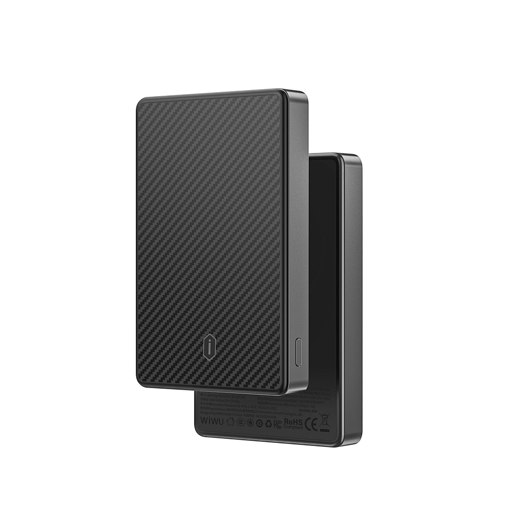 Внешний аккумулятор WiWU Aramid Fiber Magsafe 10000 mAh 20W (Wi-P073) черно-серый в полоску