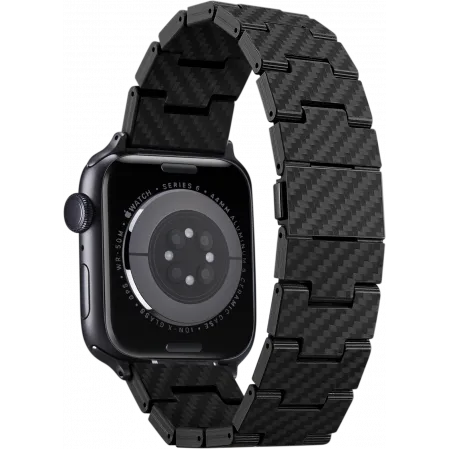 фото Ремешок PITAKA Retro для Apple Watch 38/40/41/42/44/45/49mm карбоновый (арамид) черно-серый