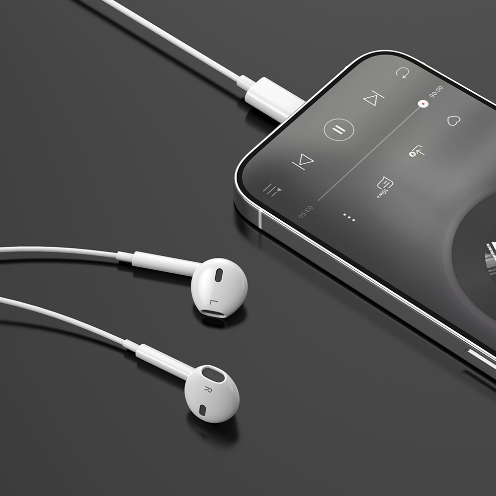 фото Проводная стерео-гарнитура Deppa (44214) Stereo Air Lightning (белый)