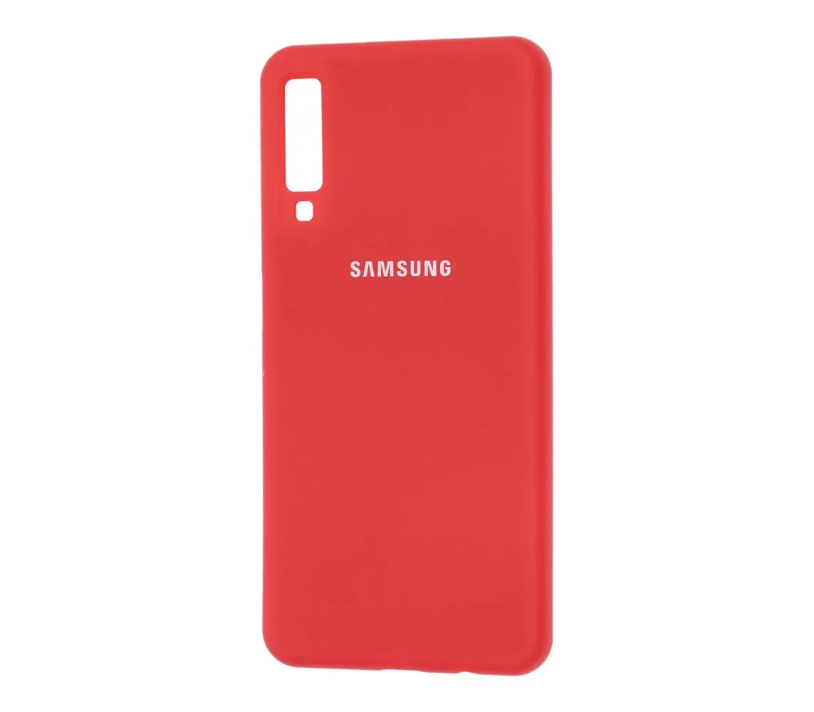 фото Чехол-накладка Silicone Cover для Galaxy A7 (2018) силиконовый (красный)