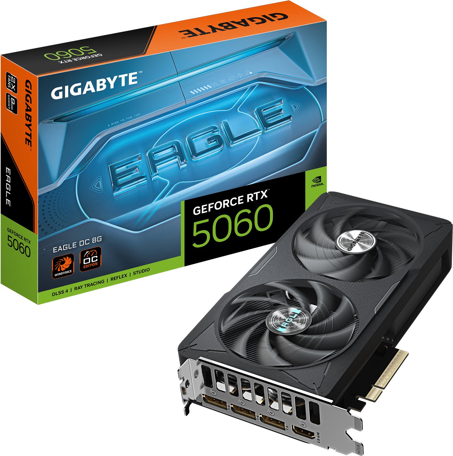 Видеокарта Gigabyte (GV-N5060EAGLE OC-8GD) GeForce RTX 5060 8GB EAGLE OC