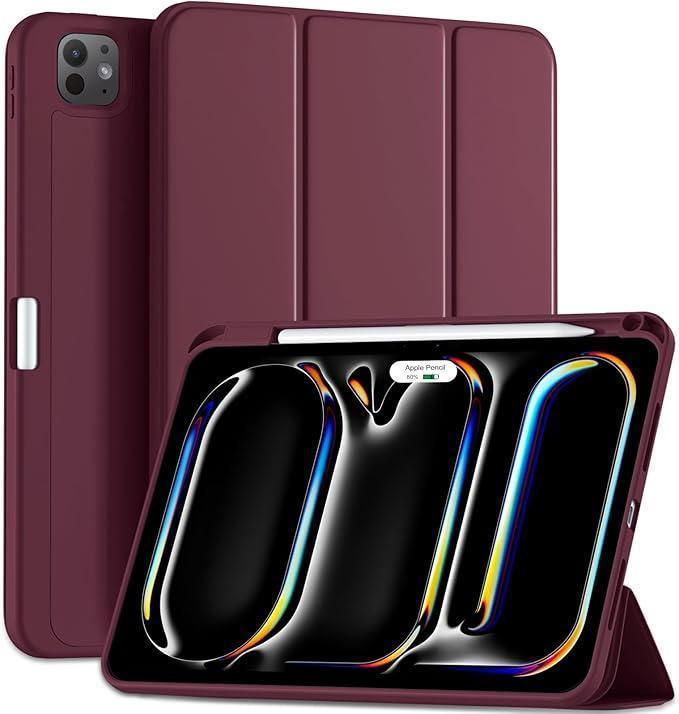 Чехол-книжка Smart Folio Case для Apple iPad Pro 12.9 (2022)/Air 13 (2024/2025), с подставкой и отделением под стилус (бордовый)