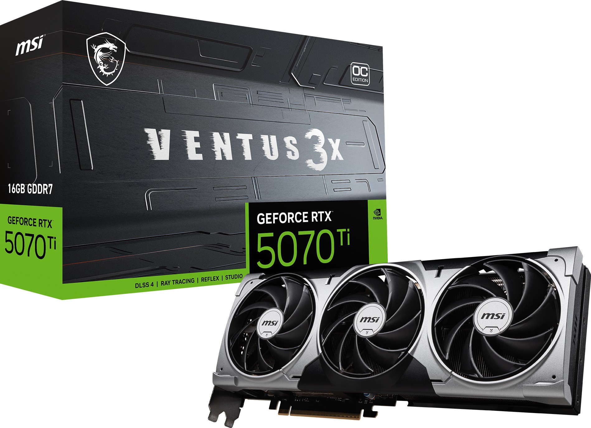 Видеокарта MSI (G507T-16V3C) GeForce RTX 5070 Ti 16G VENTUS 3X OC