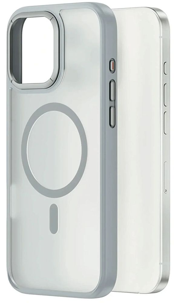 фото Чехол-накладка Wiwu Armor Pro Magsafe (FGG-012) для iPhone 16 Pro Max пластиковый прозрачно-фиолетовый (фиолетовая рамка)
