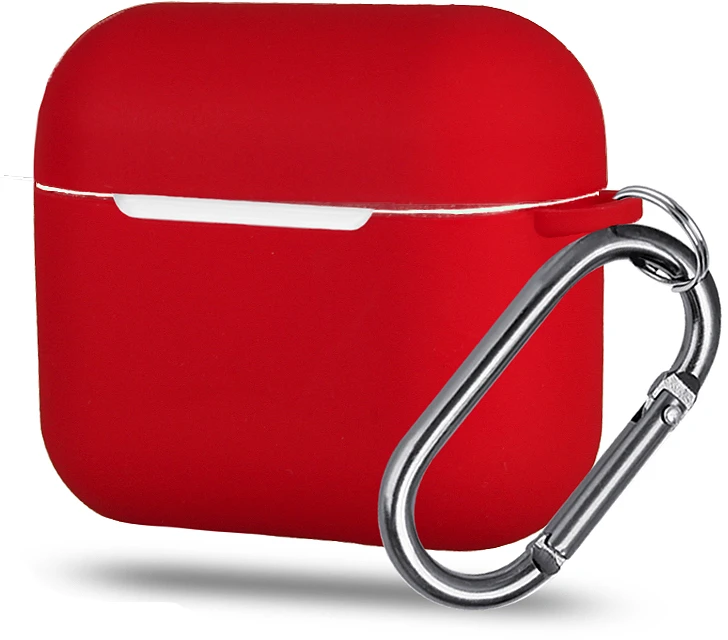 Чехол Protective Case для AirPods 4 силиконовый с карабином красный 700₽