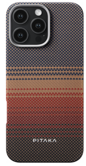 Чехол PITAKA StarPeak Tactile Woven Case для iPhone 16 Pro карбоновый (арамид) Sunset