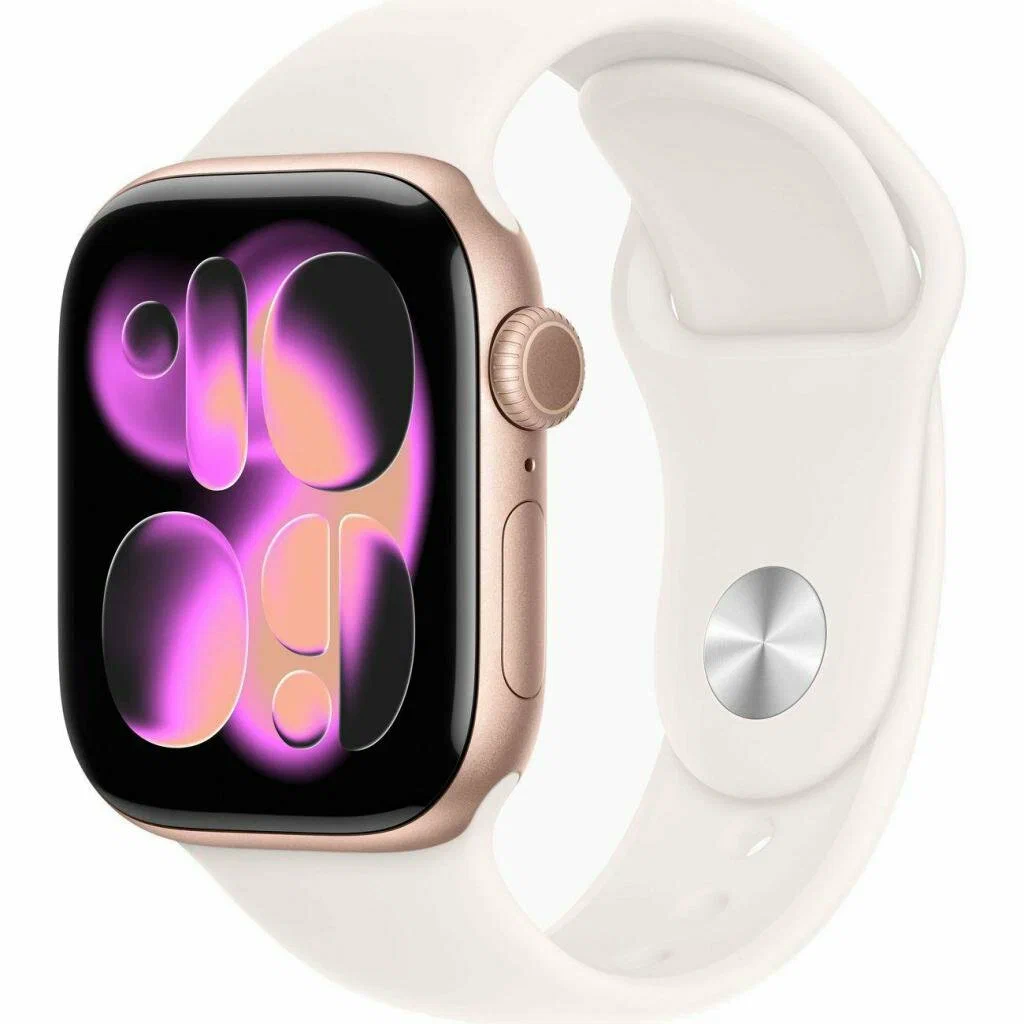 Apple Watch Series 11 42mm Rose Gold Aluminum Case with Light Blush Sport Band (S/M)