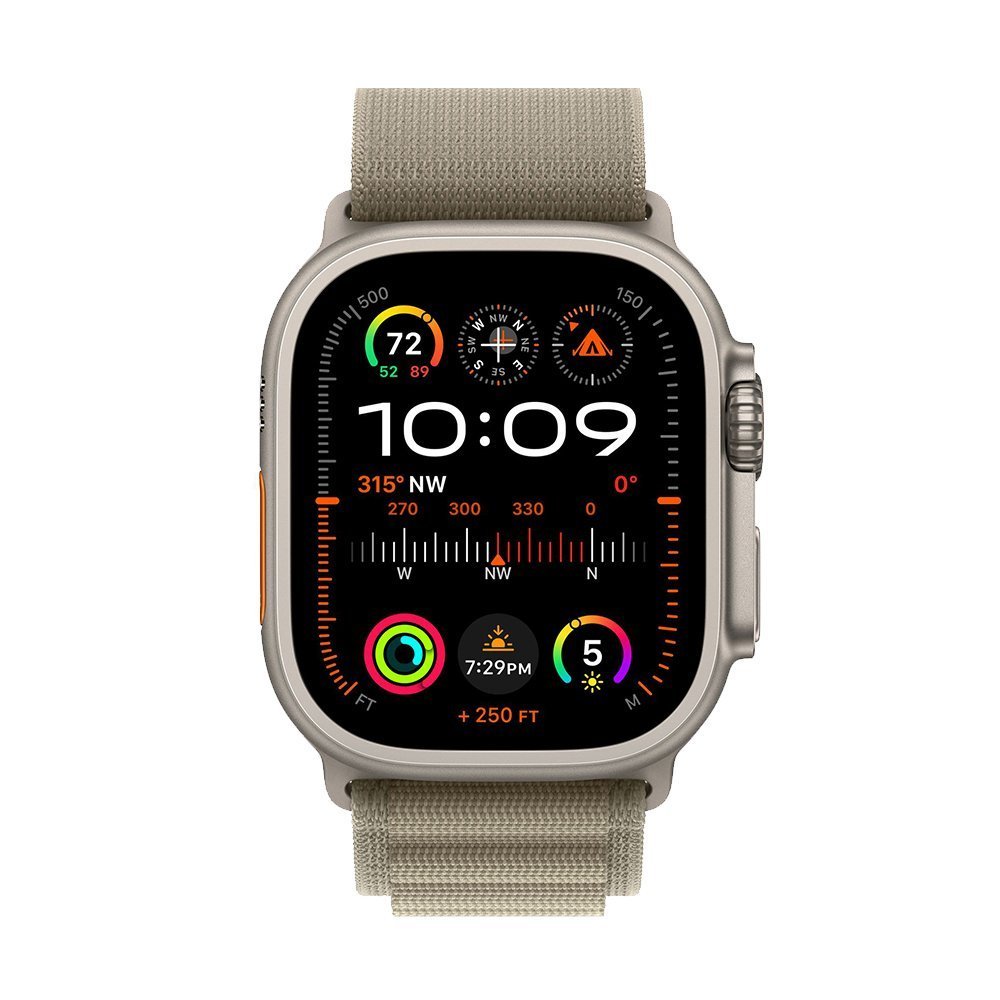 Apple Watch Ultra 2 49 mm (GPS+Cellular) Titanium Case Olive Alpine Loop (M) (MREY3)