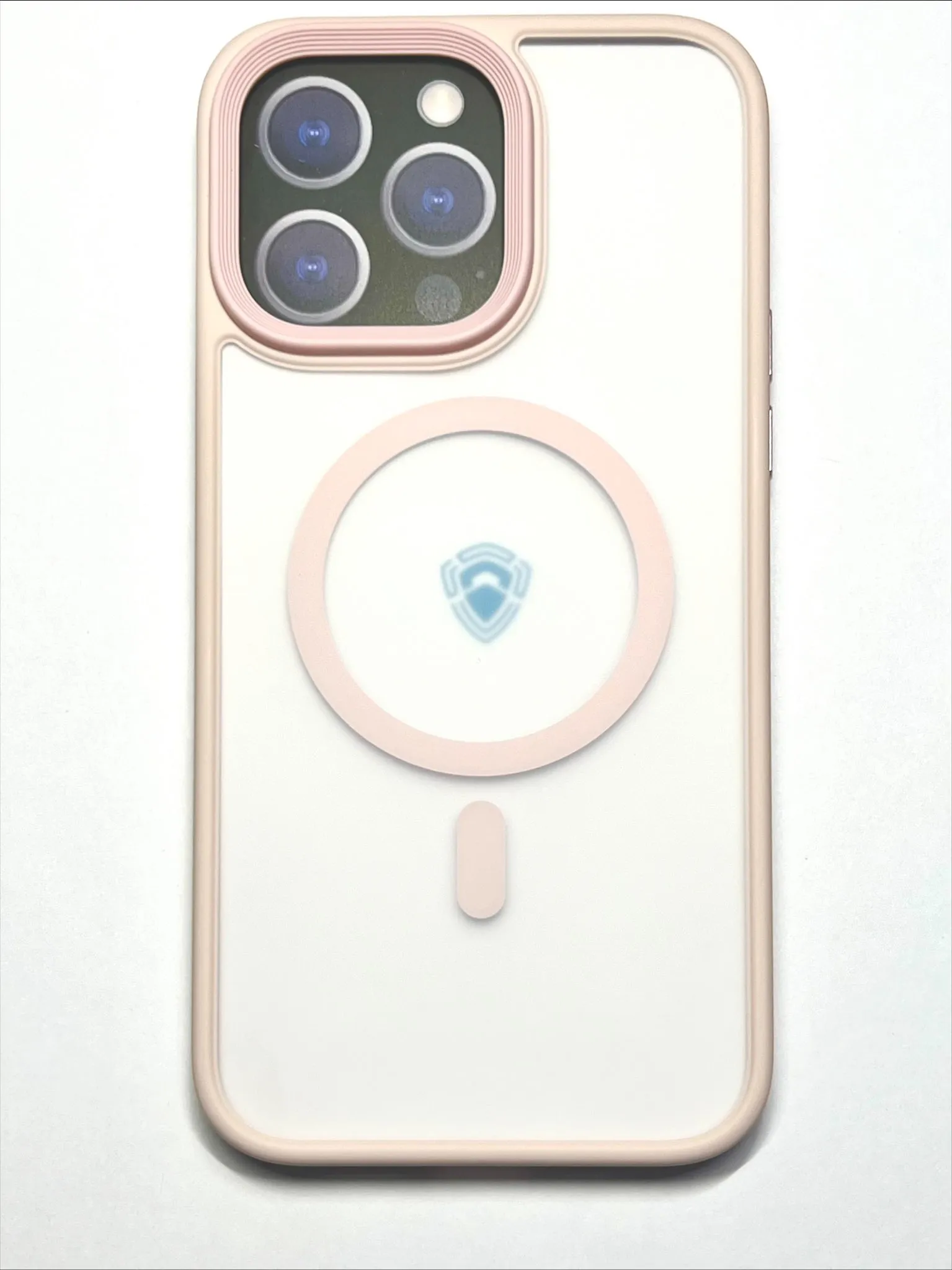фото Чехол-накладка Dfansdesign Magsafe Case для Apple iPhone 14 Pro пластиковый прозрачно-белый (розовая рамка)