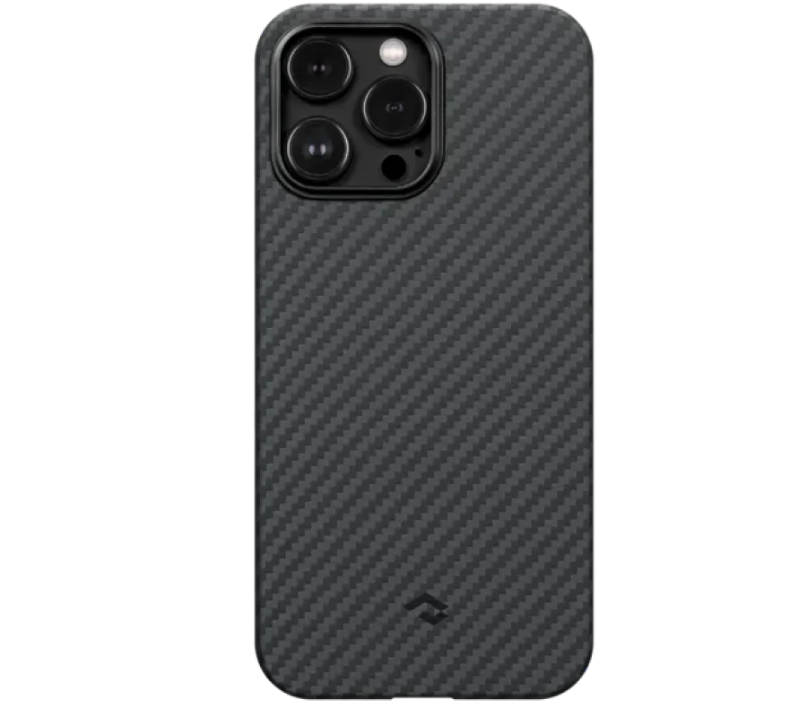 фото Чехол-накладка PITAKA MagEZ Case 3 для Apple iPhone 14 Pro Max карбоновый кевлар (арамид) черно-серый в полоску