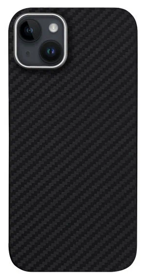 фото Чехол-накладка Kzdoo Kevlar Case для iPhone 14 Plus карбоновый (черно-серый в полоску)
