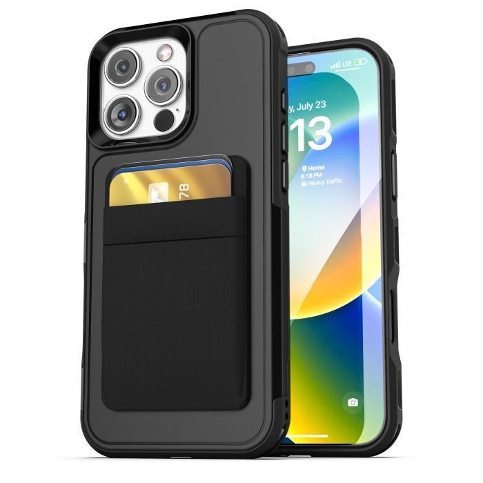 фото Чехол-накладка HDCI MagSafe Card Holder для iPhone 16 Pro искусственная кожа (черный)