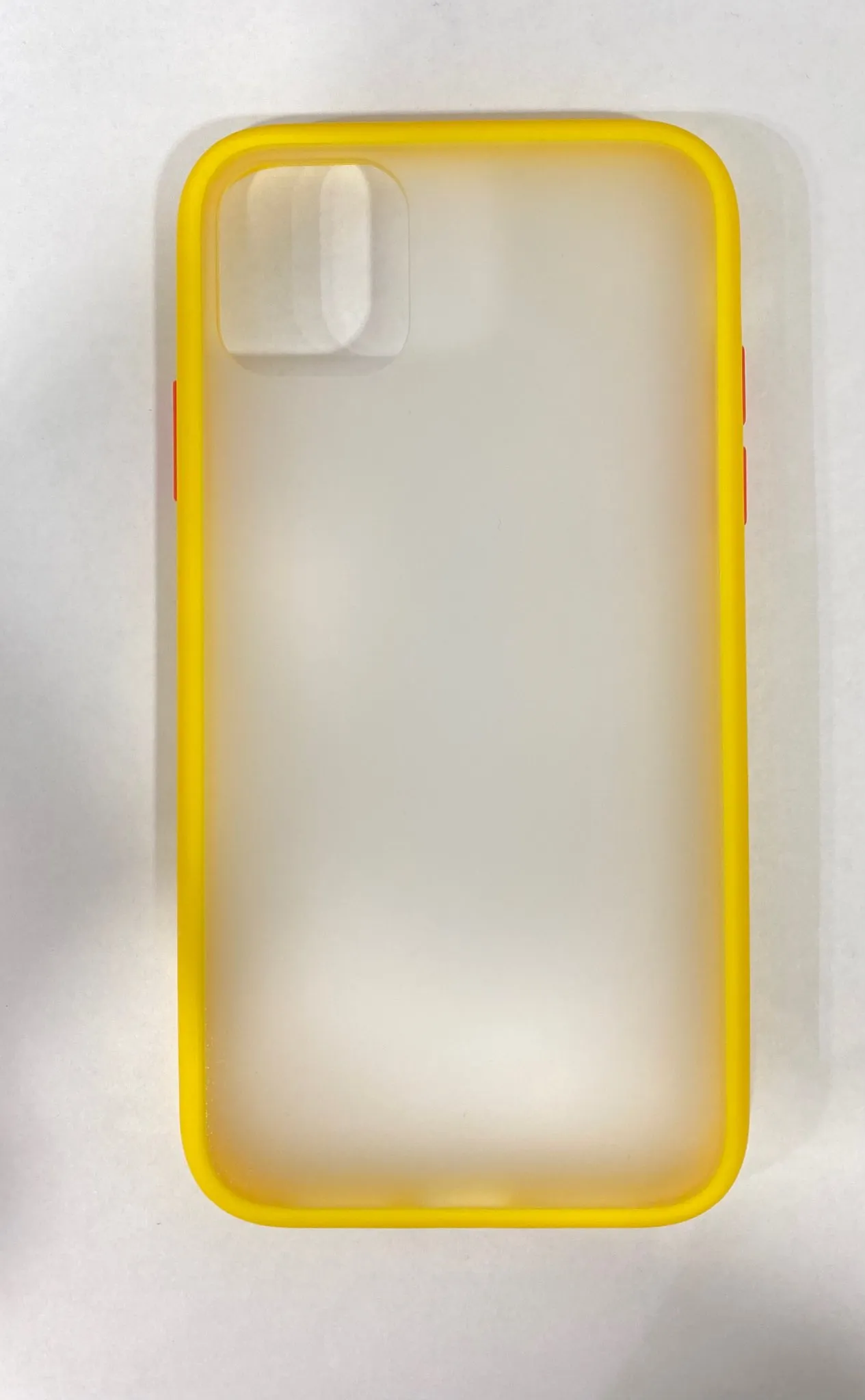 фото Чехол-накладка для Apple iPhone 11 с бампером пластик/силикон (прозрачно-белый/желтый)