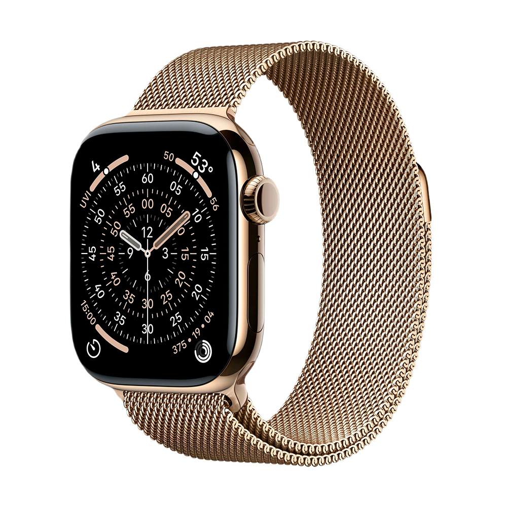 Apple Watch Series 11 46mm Gold Titanium Case with Gold Milanese Loop (M/L)