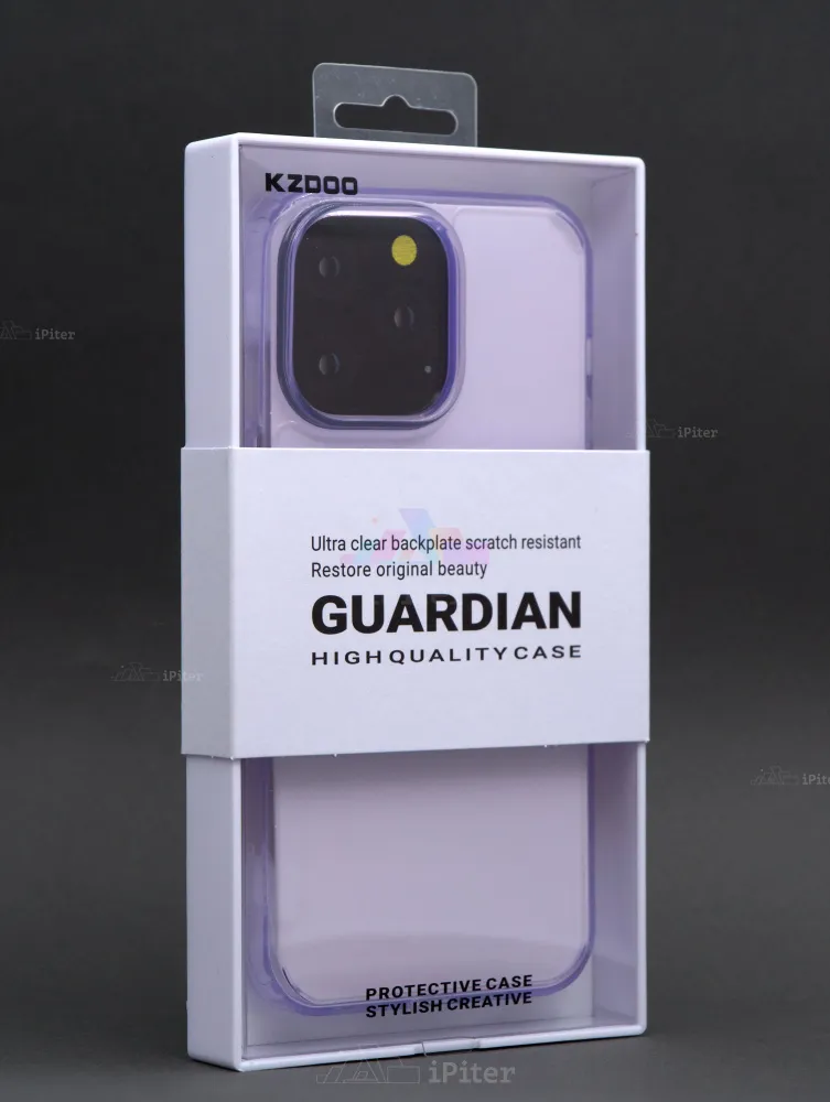 фото Чехол-накладка Kzdoo Guardian Case для iPhone 14 Pro Max пластиковый (прозрачно-фиолетовый)