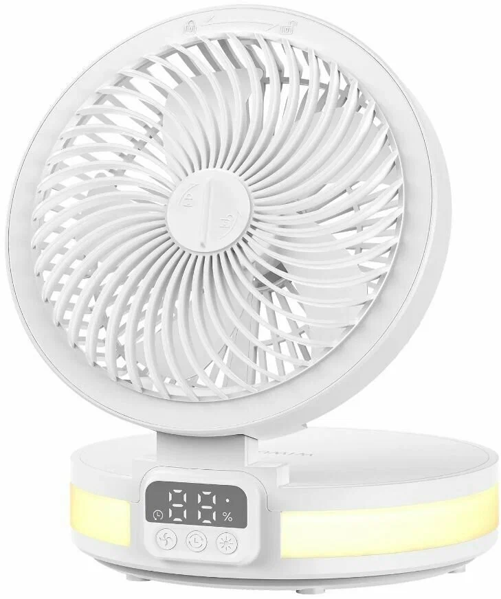 Вентилятор настольный с ночником WIWU Wi-FS05 складной 4000мАч (белый)