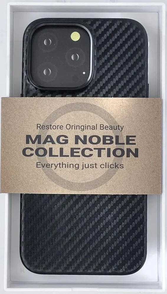 фото Чехол-накладка Kzdoo Mag Mars Magsafe для iPhone 14 Pro Max пластиковый (карбоновый черный)