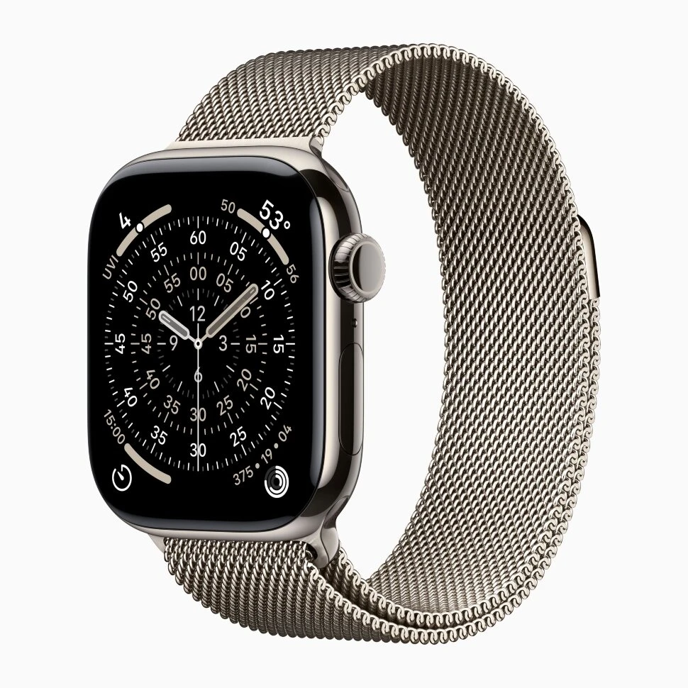 Apple Watch Series 11 46mm Natural Titanium Case with Natural Milanese Loop (M/L)