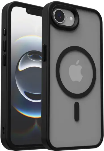 Чехол-накладка Wiwu Armor Pro Magsafe (FGG-012) для iPhone 16e пластиковый прозрачно-черный (черная рамка)