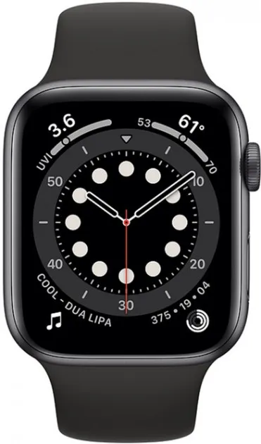 Apple Watch Series 6 44mm (GPS) Space Gray Aluminum Case with Black Sport Band (M00H3) б/у
