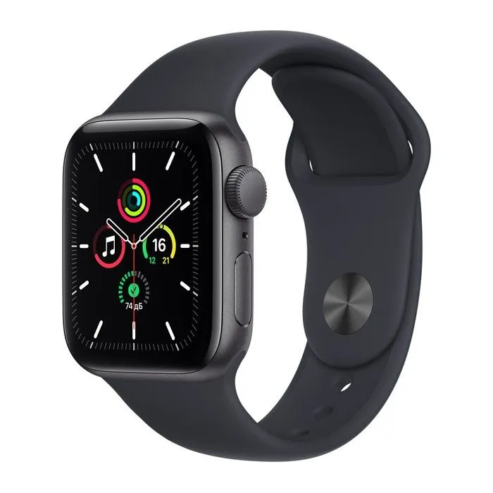 Apple Watch SE 40mm (GPS) Space Gray Aluminum Case with Midnight Sand Sport Band (MKQ13) б/у