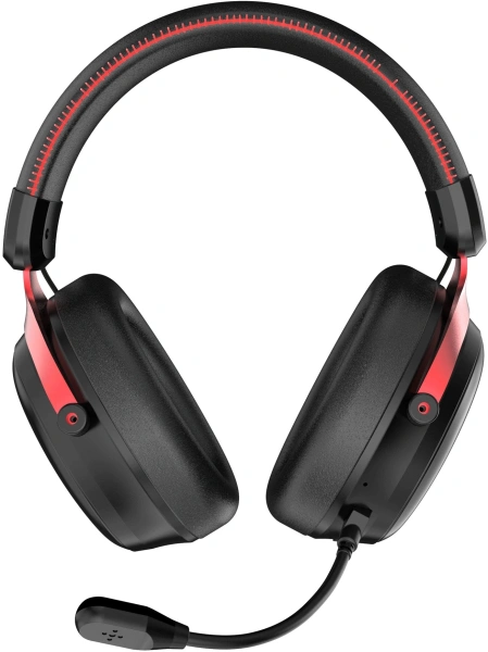 Гарнитура Acer OHR401, беспроводная + проводная, Bluetooth / USB / 3.5 мм, подсветка, до 55 ч, чёрный