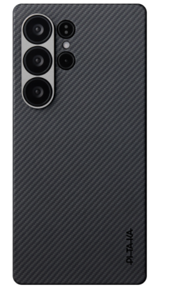 Чехол PITAKA Ultra-Slim Case для Samsung Galaxy S25 Ultra карбоновый (арамид) черно-серый в полоску