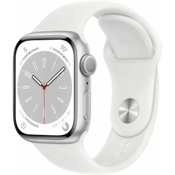 Apple Watch Series 8 45mm Silver Aluminum Case with White Sport Band Б/У (Отличное состояние)