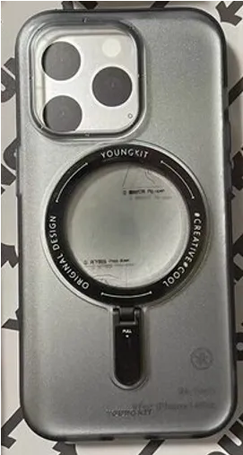 фото Чехол-накладка Youngkit Just Fun Magsafe для iPhone 14 Pro пластик/матовый  (прозрачно-черный)