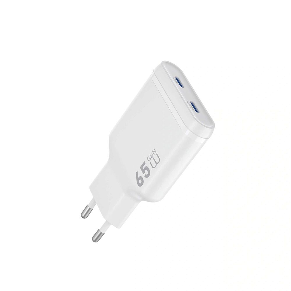 фото Сетевое зарядное устройство WIWU Essen Slim GaN 65W Type-Cх2 (Wi-G035) (белый)