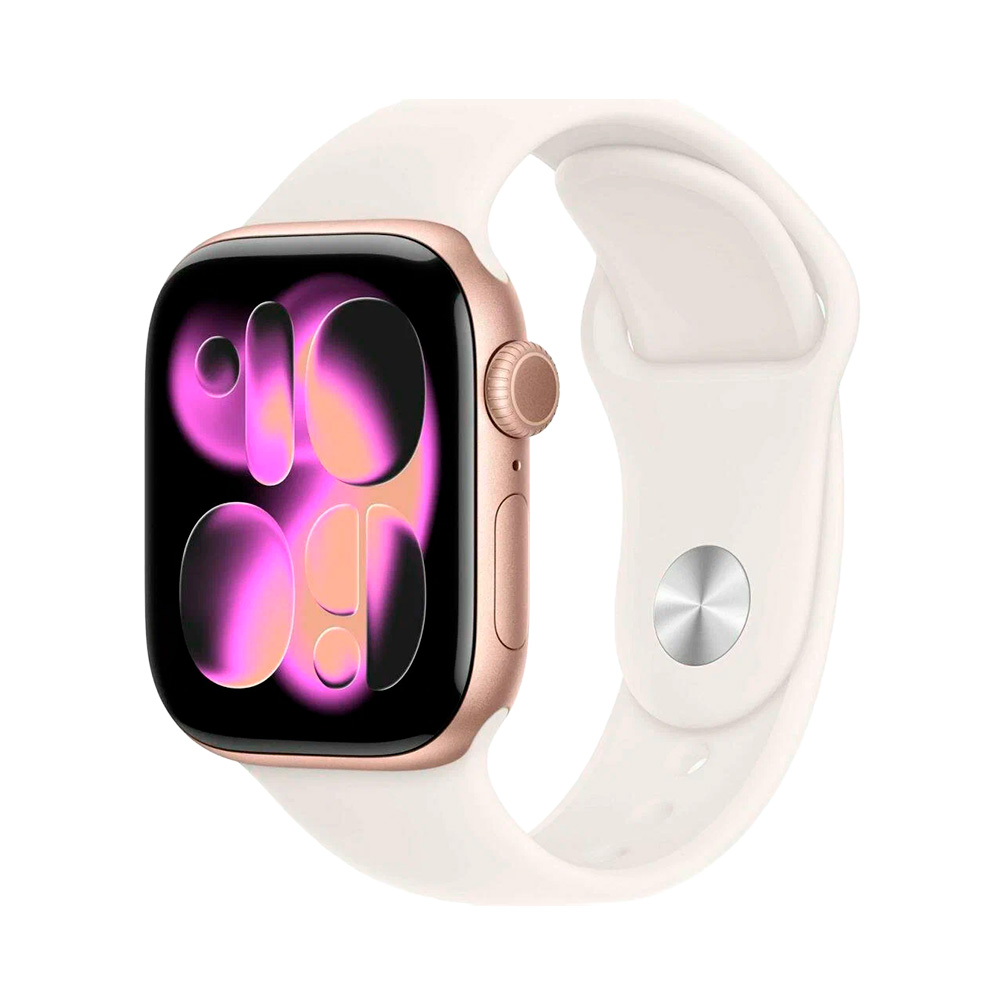 Apple Watch Series 11 46mm Rose Gold Aluminum Case with Light Blush Sport Band (S/M)