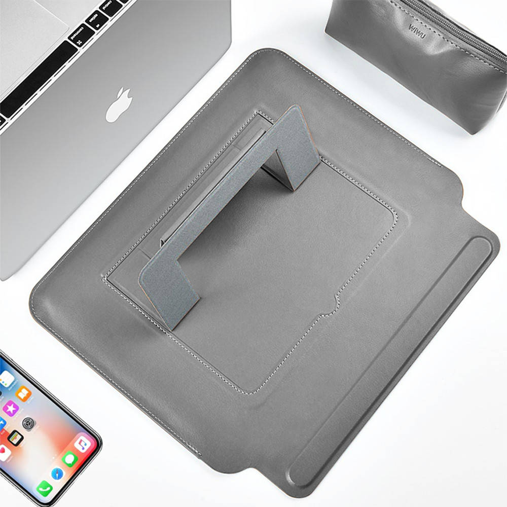 фото Чехол для ноутбука WIWU Skin Pro Slim Stand Sleeve для Apple MacBook Pro 13.3" с подставкой (серый)