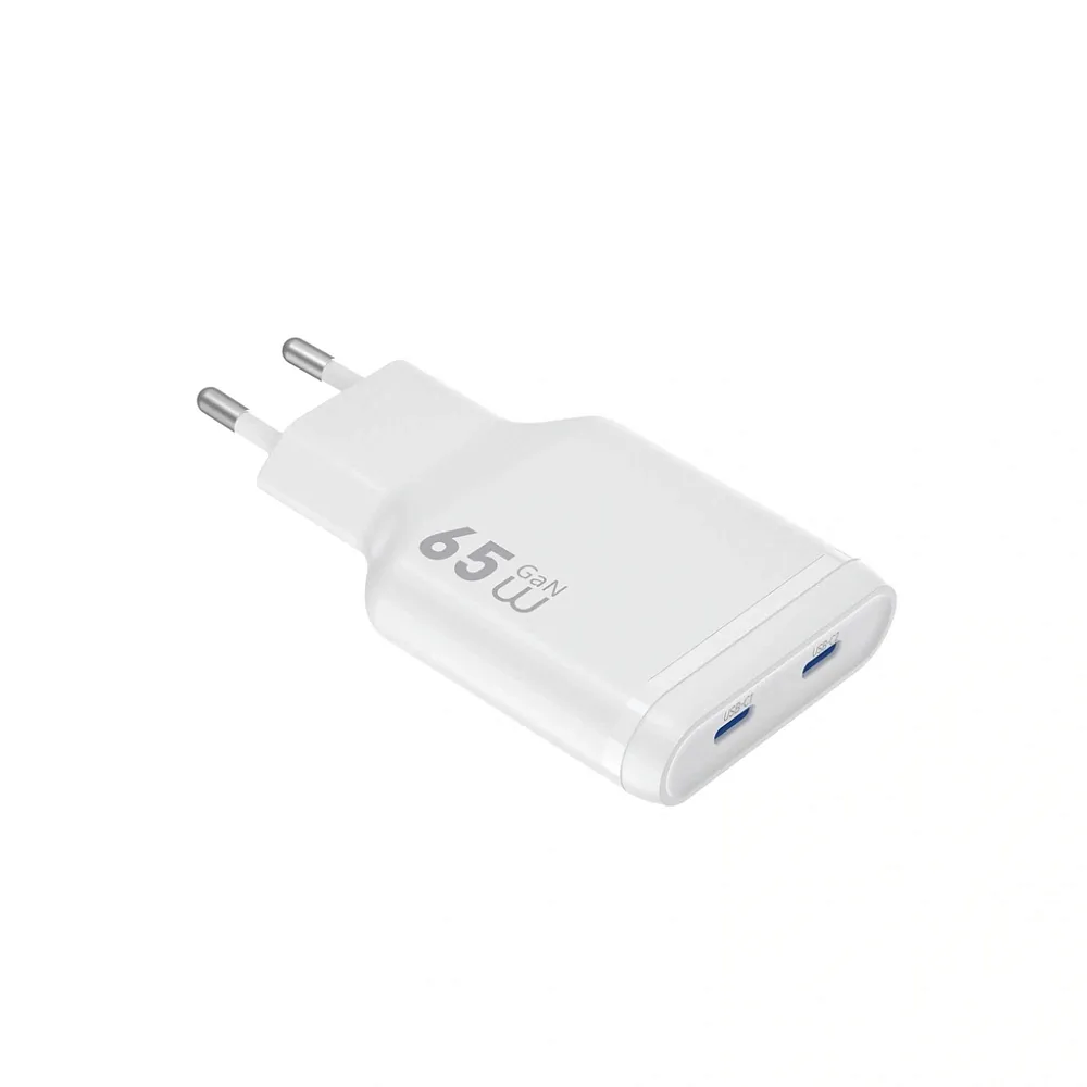 фото Сетевое зарядное устройство WIWU Essen Slim GaN 65W Type-Cх2 (Wi-G035) (белый)