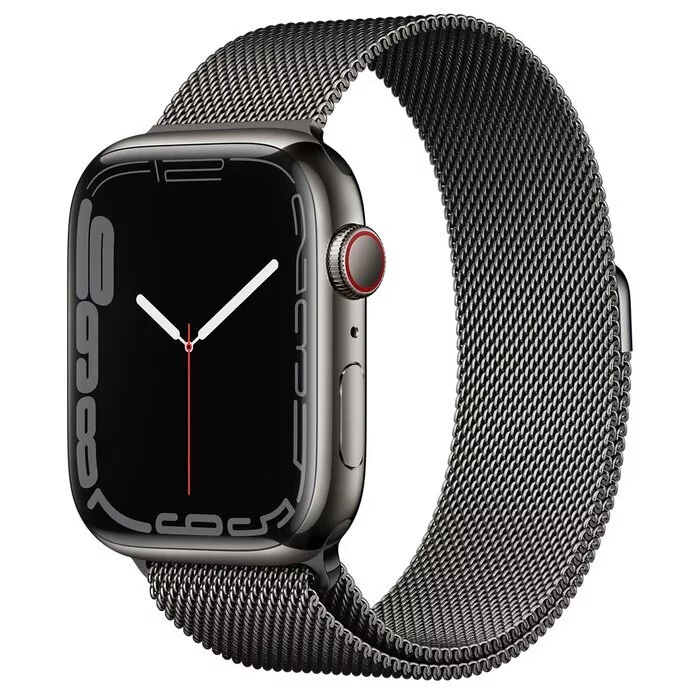 Apple Watch Series 7 45mm Graphite Stainless Steel Case with Graphite Milanese Loop Б/У (Отличное состояние)