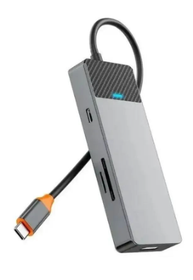 Адаптер WIWU Linker 7 в 1 USB-C HUB на USBx2Type-CHDMITFSD A721HD Grey 4300₽