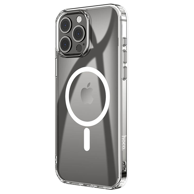 фото Чехол-накладка Hoco Magnetic Series Airbag Anti-fall Protective Shell для iPhone 16 Pro Max силиконовый (прозрачный)