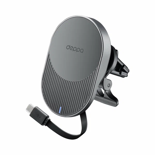 Автомобильный держатель Deppa (55208) Mage Safe Magic Cable Type-C в воздуховод (черный)