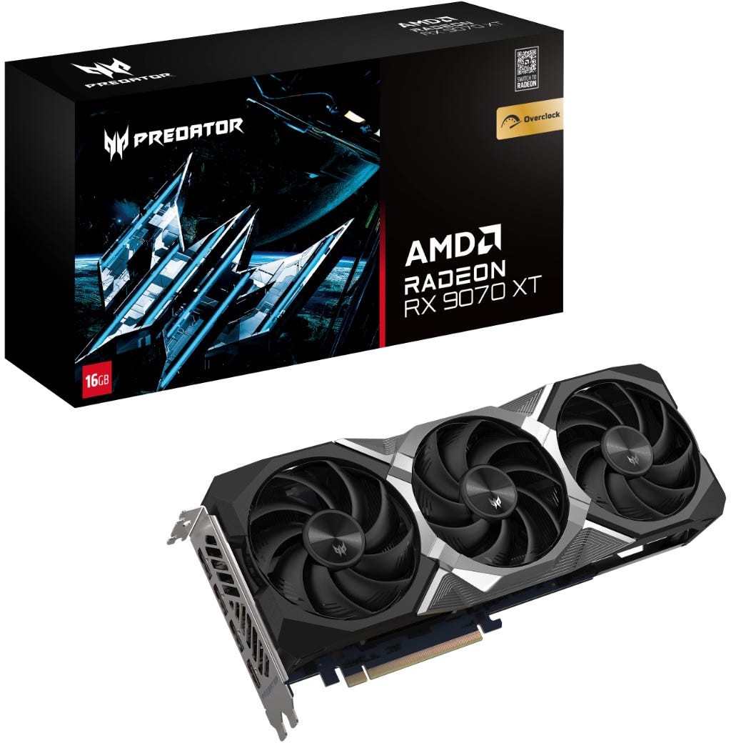 Видеокарта Acer (DP.Z4FWW.P01) Radeon RX 9070 XT 16GB PREDATOR BIFROST OC