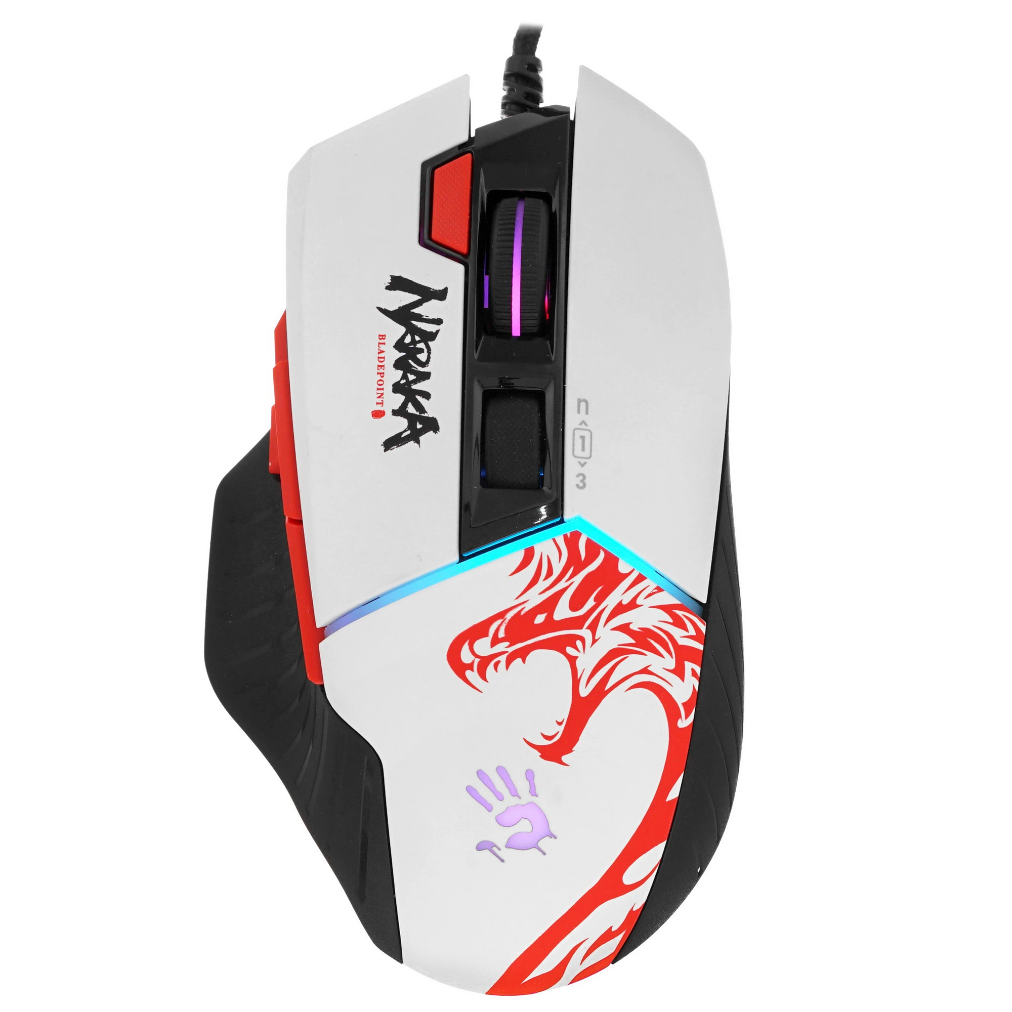 фото Мышь проводная A4Tech Bloody W95 Max Naraka белый/рисунок