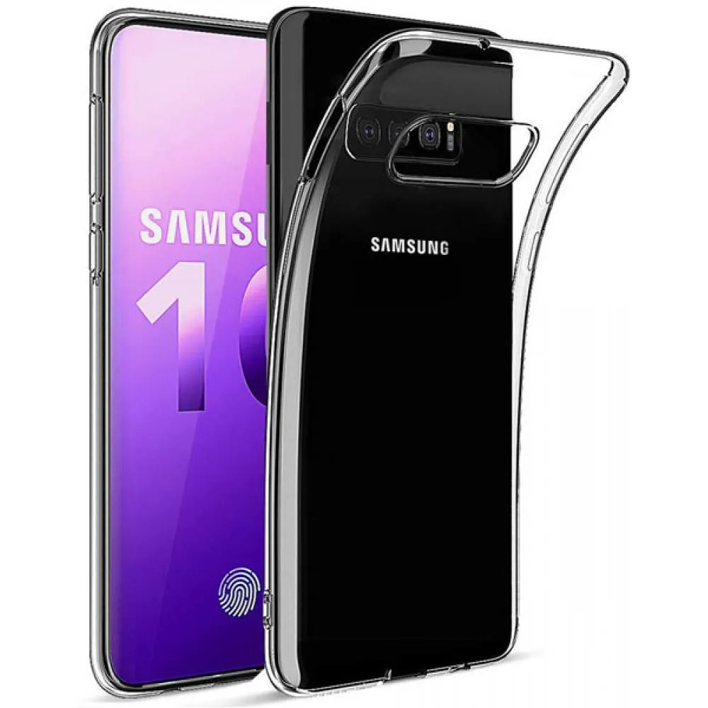 фото Чехол-накладка для Samsung Galaxy S10 силиконовый (прозрачно-черный)