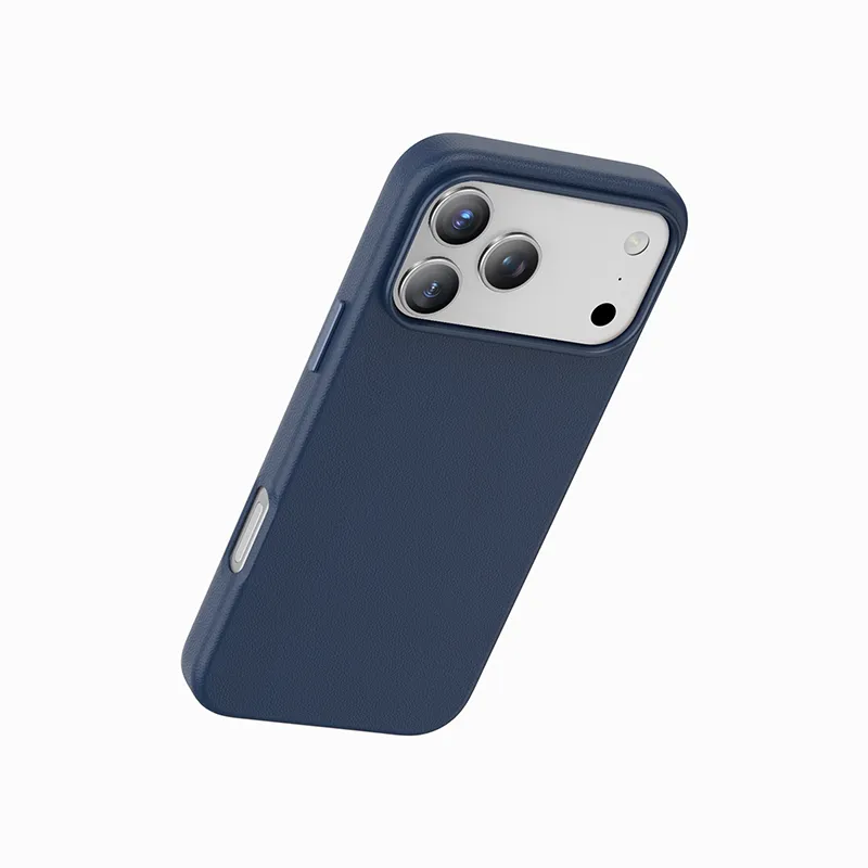 фото Чехол-накладка Keephone Peekaboo MagSafe для Apple iPhone 17 Pro искусственная кожа (синий)