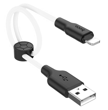 Кабель Hoco X21 Plus USB/Lightning 2.4A 25см (белый)