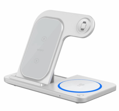 Беспроводное зарядное устройство WIWU Wireless Charger 15W 3 в 1 для iPhone/Apple Watch/AirPods складное (WI-W020) (белый)