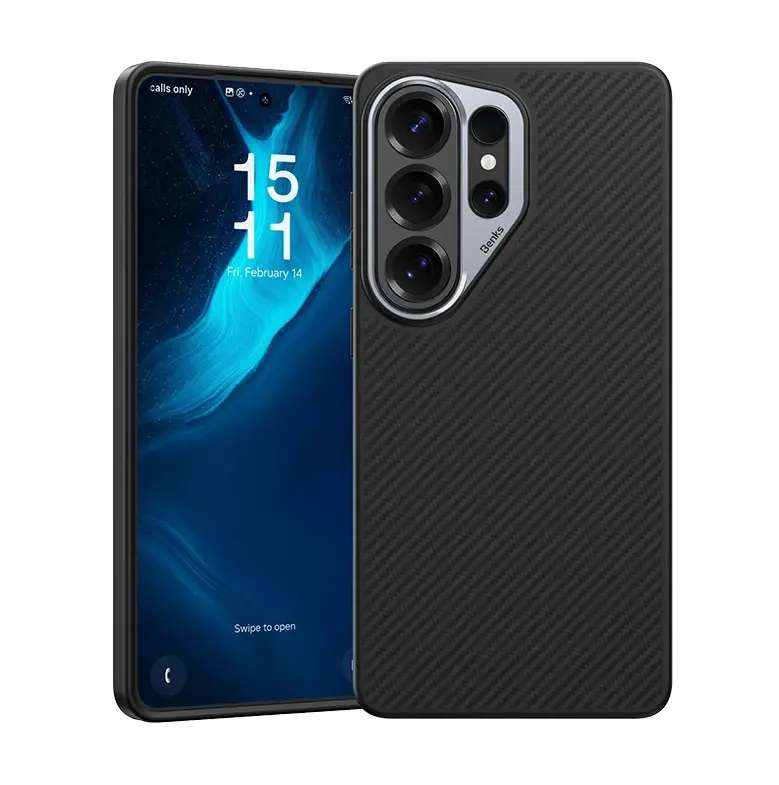 Чехол-накладка Benks Magnetic Kevlar Case для Samsung Galaxy S26 Ultra черно-серый в полоску 4900₽