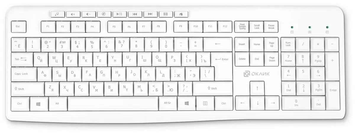 фото Клавиатура Oklick K225W, беспроводная (радио), белый