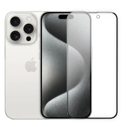 Защитное стекло для экрана и объектива камеры Wiwu (WI-IP002) для Apple iPhone 15 Pro антибликовое (черная рамка)