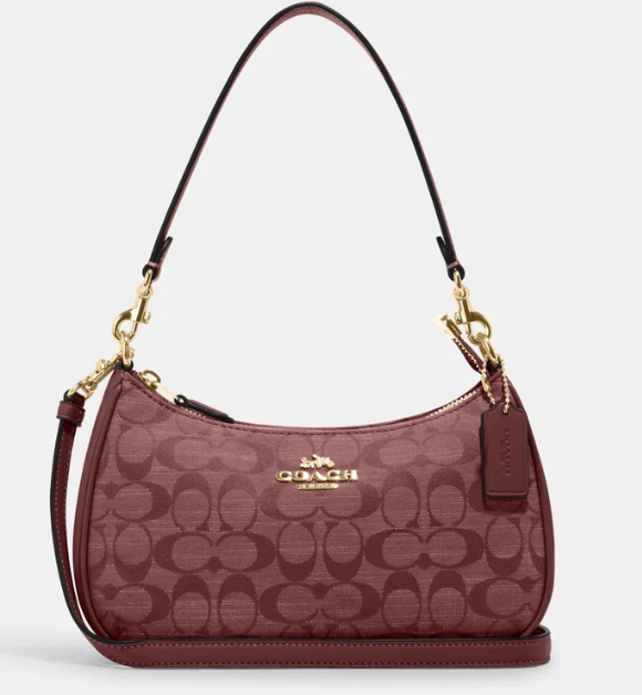 Сумка COACH Teri Shoulder Bag In Signature Chambray CH139 (10016957JAX) (Wine Multii)