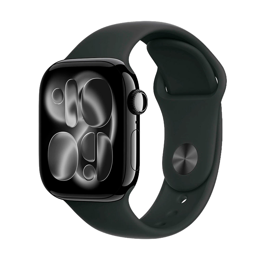 Apple Watch Series 11 46mm Jet Black Aluminium Case with Black Sport Band (S/M)