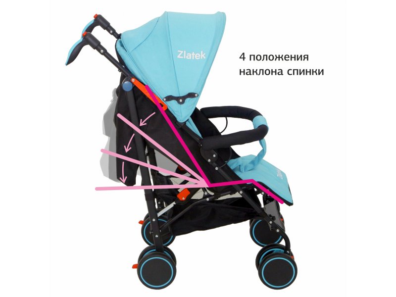 Коляска детская прогулочная Zlatek Discovery ZLK20304 (черный/голубой) уценка